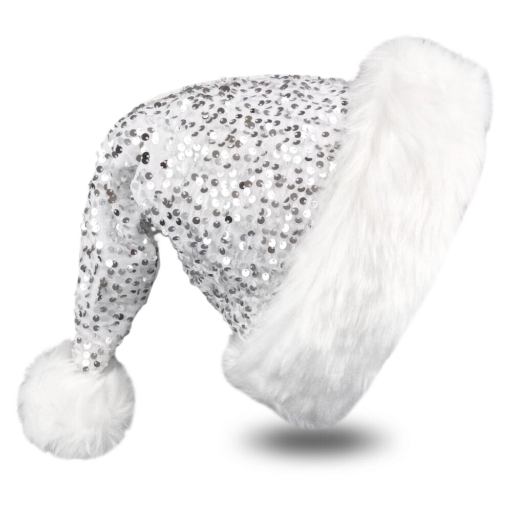 6444 Sequin Santa Hat, Sparkly Christmas Hats or , Soft Velvet and Comfort